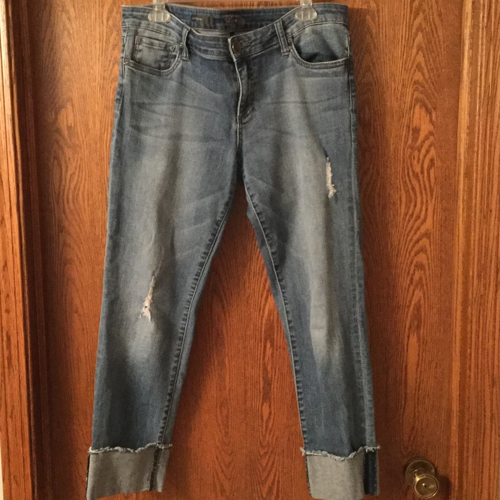 Cuffed Distressed Jeans